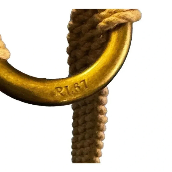 Ralph Lauren Collection Tri-strap beige rope & Leather Safari o-ring belt size L - Picture 6 of 10